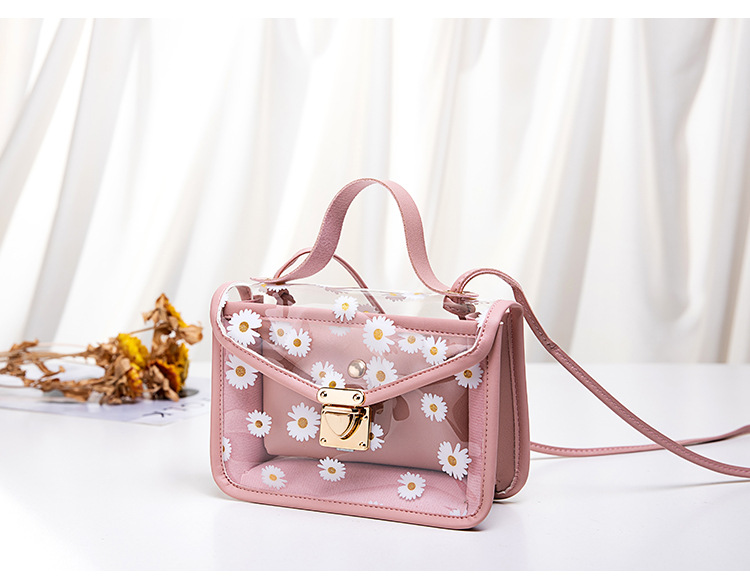 Shoulder Bag Bags Type Casual, Daily Occasion Tpu, Pu Leather Material Women's Large All Seasons Tpu Pu Leather Daisy Vintage Style Square Lock Clasp Shoulder Bag