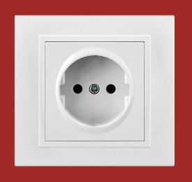 【厂家供应】欧式插座 方型欧式平插 暗装接地插座