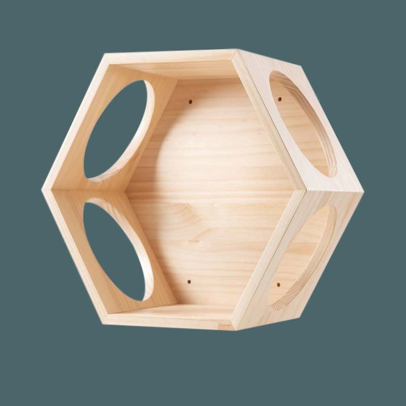 Entrega de una pieza cuatro estaciones gato pared salto plataforma de madera diy gato villa de madera maciza montado en la pared internet celebridad gato escalada marco gato nido