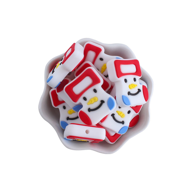 Amazon popular creativo DIY bebé suministros de Navidad calcetines de silicona joyería bebé chupete cadena mordedor Accesorios