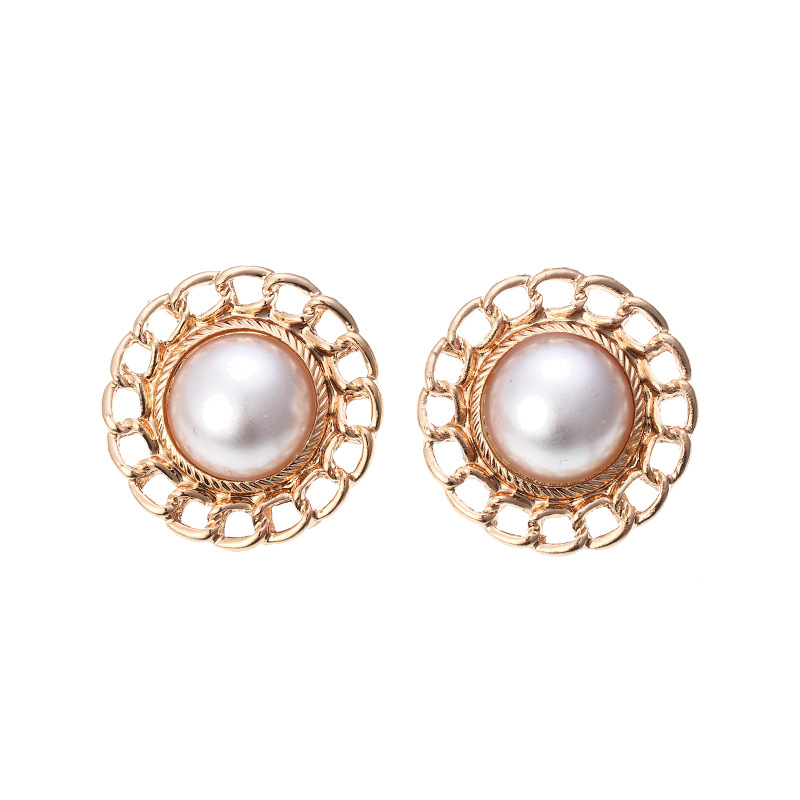 Pendientes De Perlas Doradas De Moda display picture 6