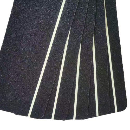Manufacturer cross-border flat sheet pre-cut PET substrate stair steps anti-slip black luminous reflective strips anti-slip tape