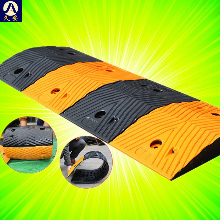 High-Quality Rubber Deceleration Belt Road Road Rubber and Plastic Deceleration Plate Slope Buffer Belt Herringbone Cast Steel Deceleration Ridge