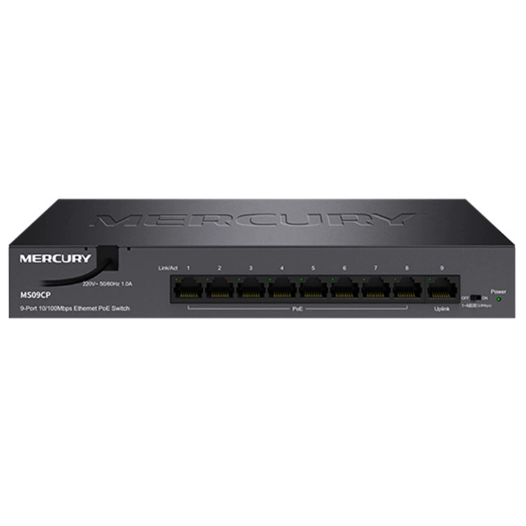 МЕРКУРИ Mercury MS09CP 9-портовый PoE коммутатор с высоким потреблением мощности 83W