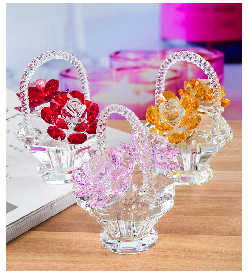 Elegant Sweet Flower Crystal Ornaments Artificial Decorations display picture 2