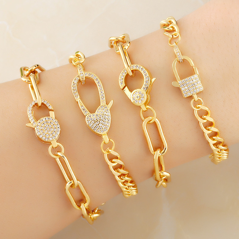 Lock Diamond Bracelet display picture 2