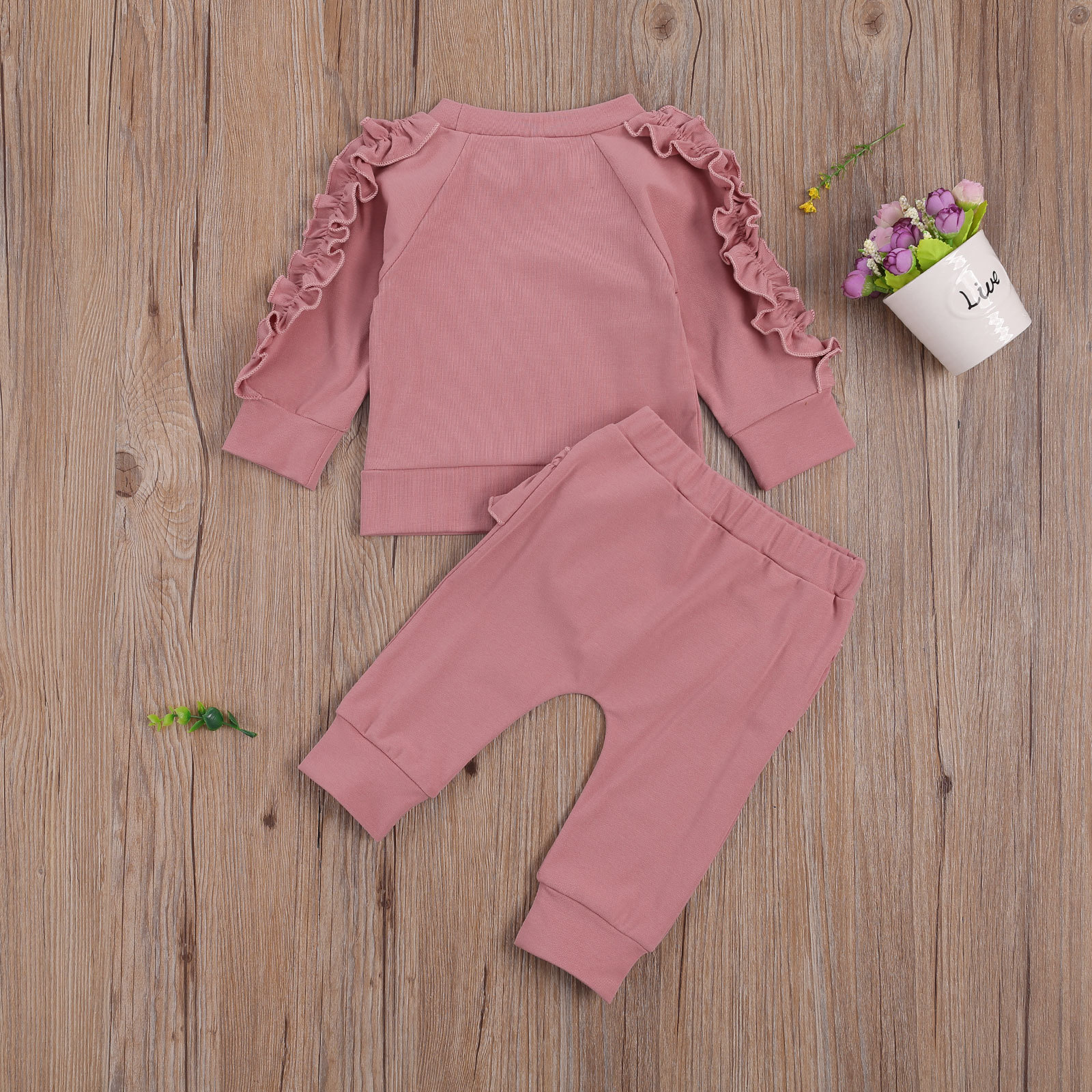 Fashion Solid Color Cotton Baby Clothing Sets display picture 7