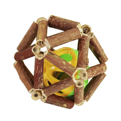 Pet Supplies Amazon Wooden Polygonum Exquisite Ball Cat Toy Wooden Polygonum Mint Ball Bell Ball