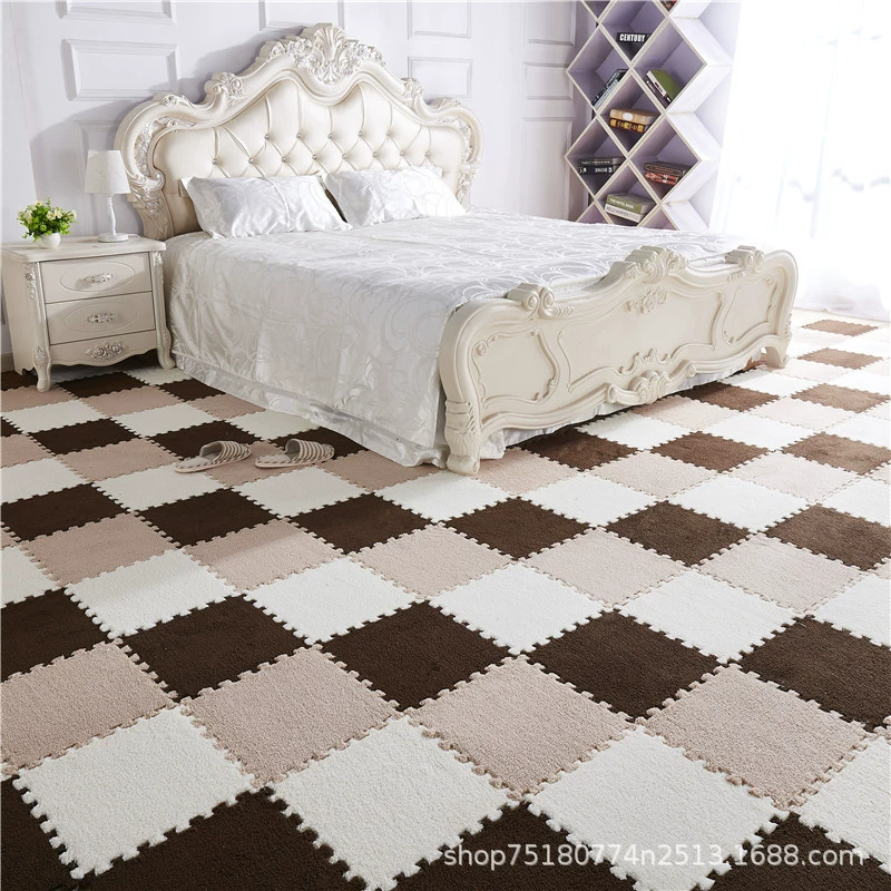 Плитки для пола Velvet stitch interlocking, 30×30 см, пазл-ковры липкие по размеру, толщина 1–2 см