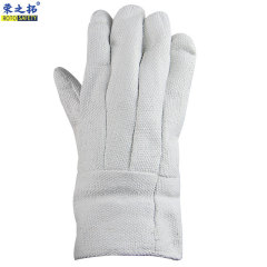 High-temperature resistant asbestos gloves (300-500&deg;C) for heat insulation, fireproof, and labor protection, long style
