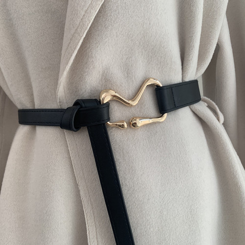Wholesale new trendy belt for women, thin belt with suit coat, knotted decoration, waist slimming