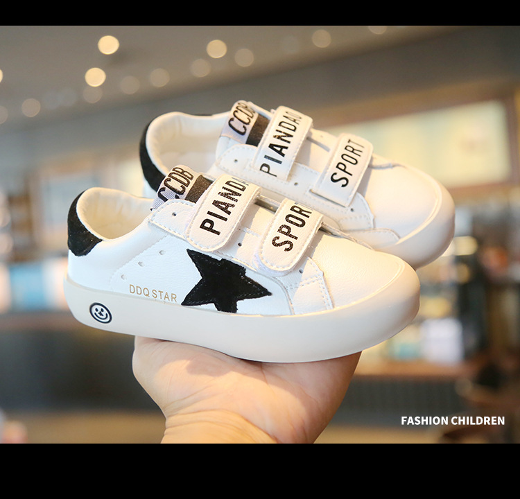 Chaussures blanches pour enfants, baskets sales, décontractées, étoiles, respirantes, pour garçons et filles, nouvelle collection automne 2024_voghion.com