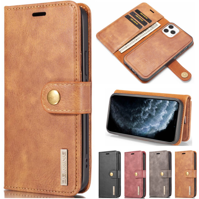 适用于IPHONE12MINI 11 PRO MAX XR XS 876 5 S20S10牛皮分体皮套