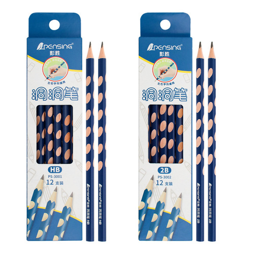 Peng Sheng HB hole pen primary school children's calligraphy practice 2B thick black lead-free poison pencil wholesale manufacturer direct sale