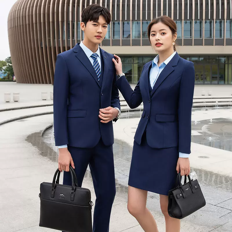 2023年春装新款韩版职业装西服修身男女同款西装套装面试正装商务