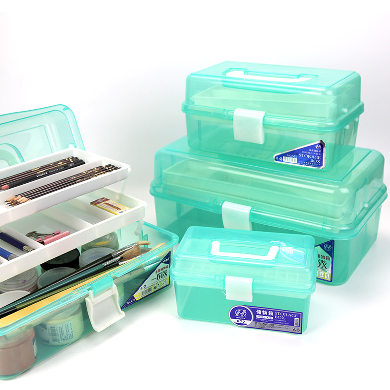 Art big transparent handheld plastic multifunctional storage box…