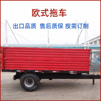 欧式拖车 载重5吨左右侧卸后翻自卸汽刹加高农用林业牧场山地拖挂|ms
