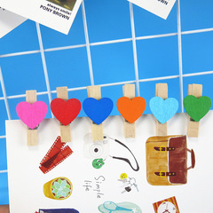 3.5 Colored Wooden Clip Creative Kindergarten DIY Handicraft Photo Wall Heart Decoration Clip Stars Flowers Wooden Clips