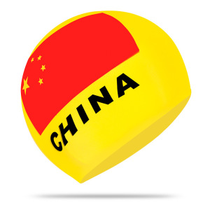 游泳帽 国旗硅胶帽防水舒适成人多色硅胶游泳帽