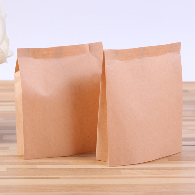 厂家定制防油淋膜煎饼袋 牛皮纸扁平袋 休闲食品包装袋