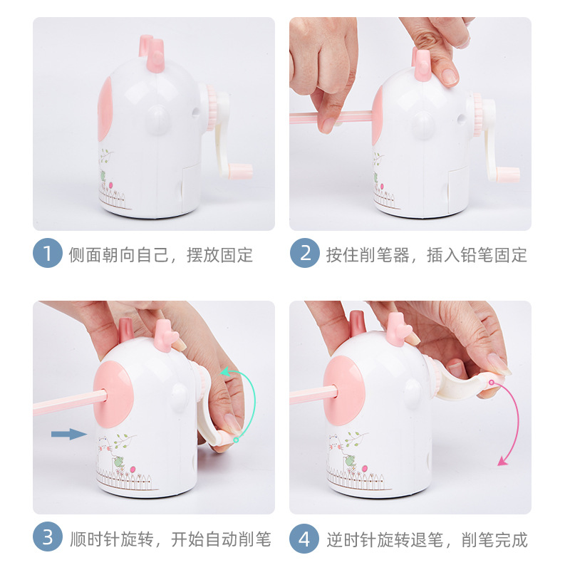 7807 pequeños renos automática pluma sacapuntas simple dibujos animados mano sacapuntas moda papelería creativa