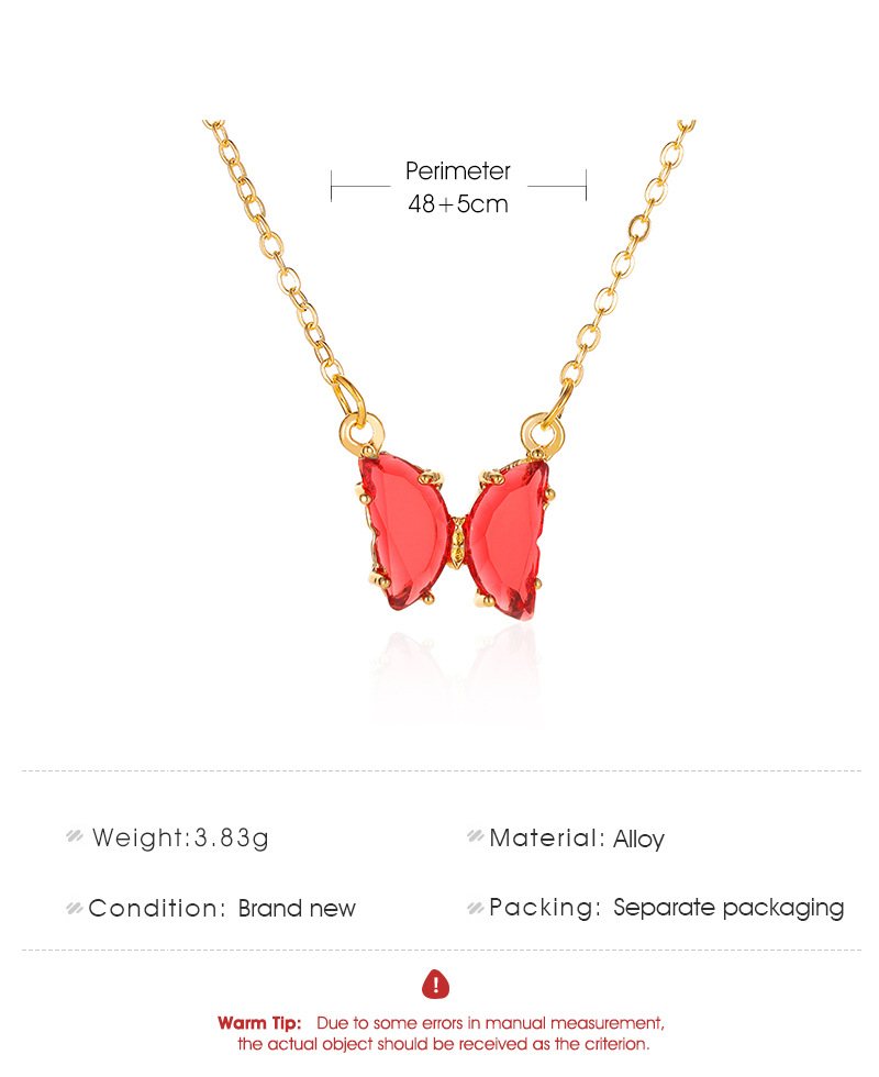 Simple Style Butterfly Artificial Crystal Alloy Plating Women's Necklace display picture 1