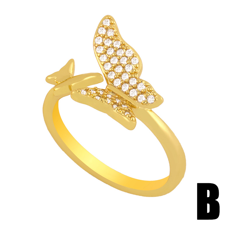 Nouvelle Bague En Zircon Micro-incrusté De Papillon display picture 5