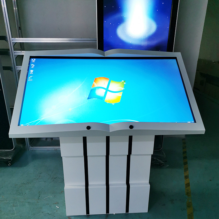 虚拟电子翻书机卧式触摸一体机55寸红外感应电子书自助便民阅读机