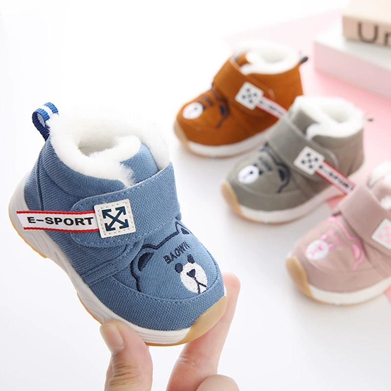 2022 Зимняя новая детская обувь, ударопрочная обувь для мальчиков и девочек, детская обувь для малышей с мягкой подошвой, хлопковая обувь на флисовой подкладке, поколение волос