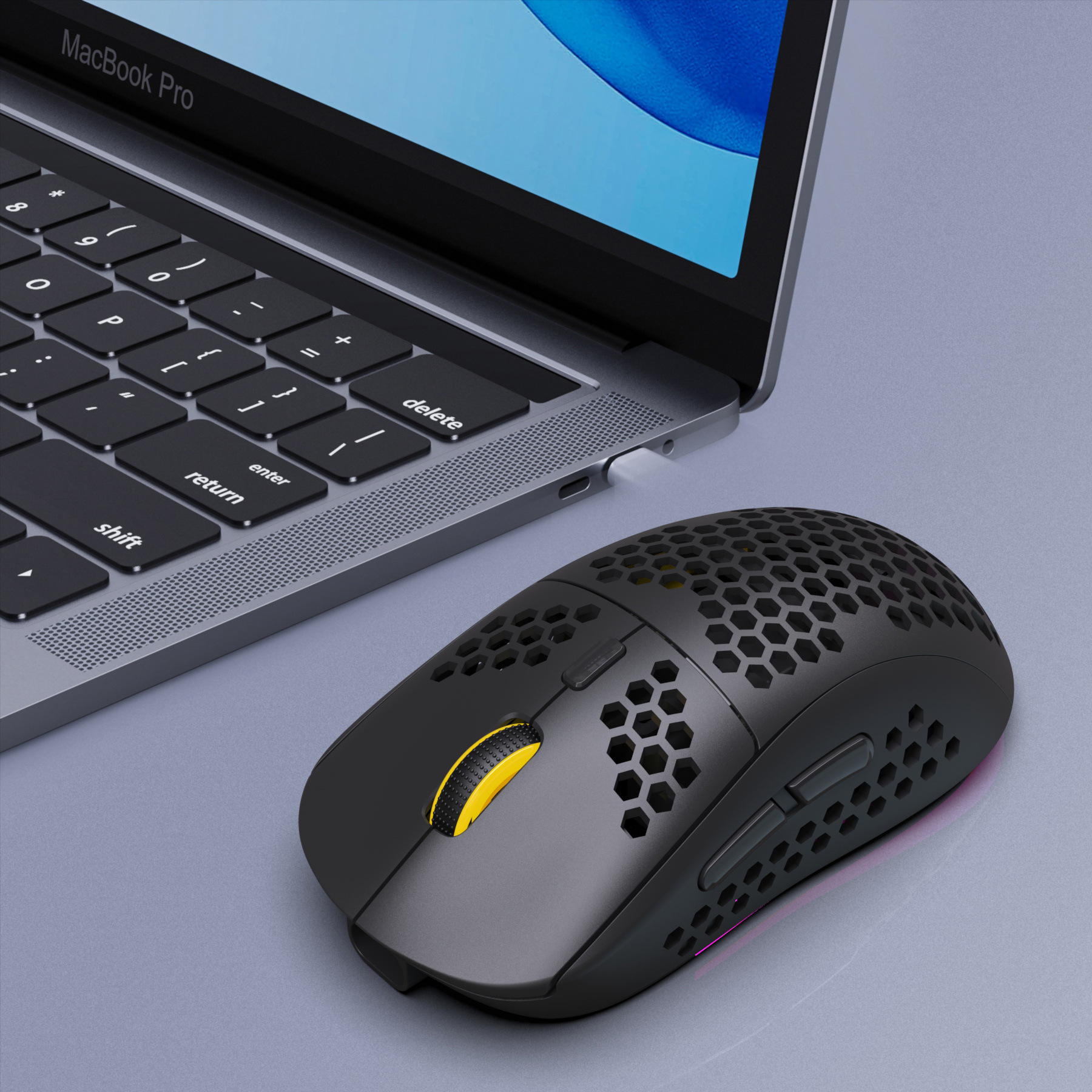 New 2.4G RGB Glow Wireless Gaming TYPE-C Charging Mouse 750mAh_voghion.com