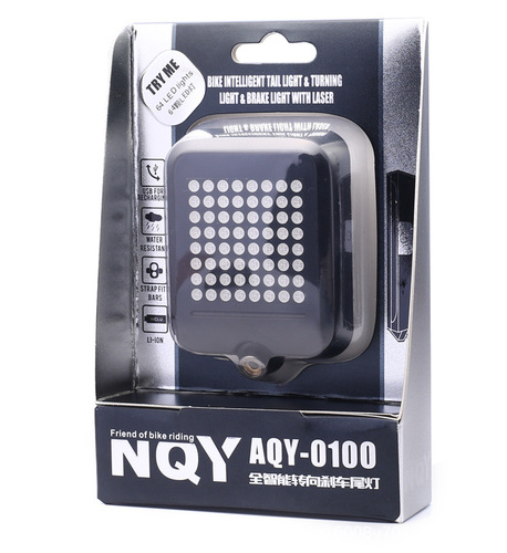 0100 Bicycle Tail Light Turn Light Brake Light Fully Intelligent Induction Automatic Braking USB Charging Projection Laser