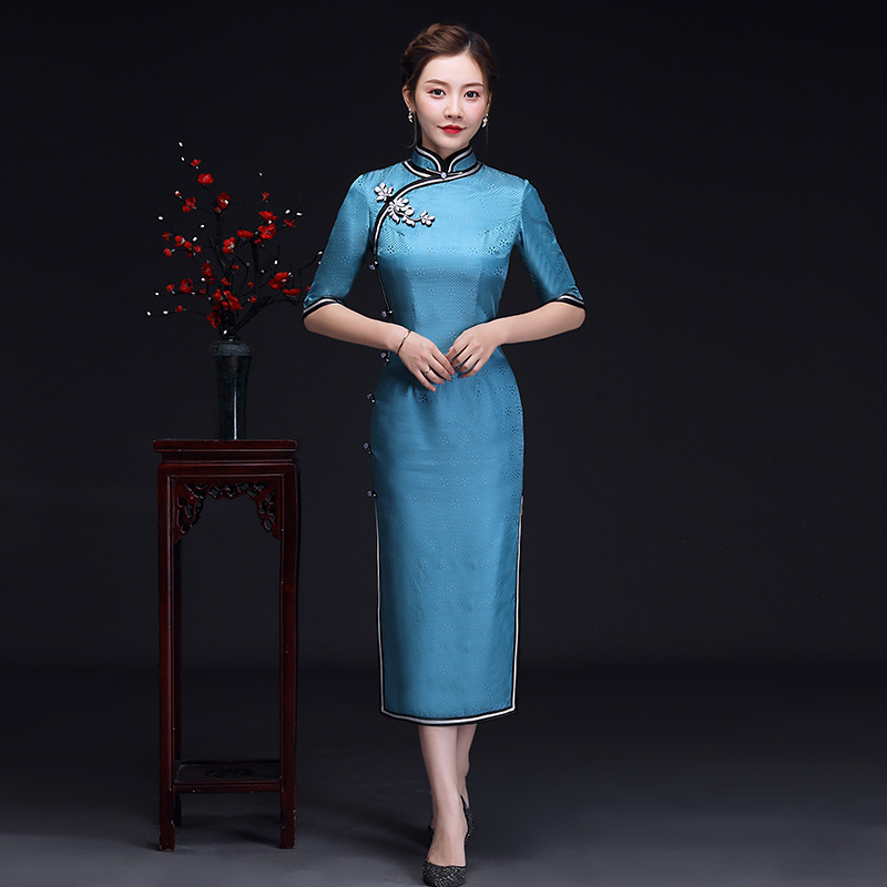 Traditional Chinese Dress Qipao Dresses for Women Real show cheongsam large size long cheongsam dress