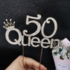 Birthday cake account plugged in flag high -end large rhinestone 16 18 50 digital card party cake baking decoration