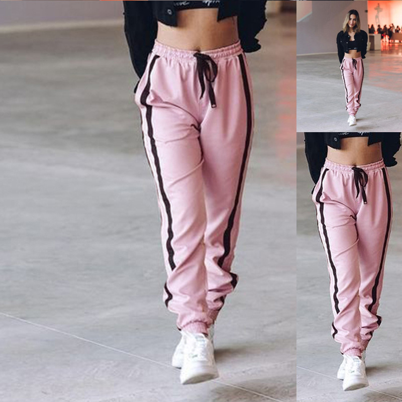 autumn new women s solid color lace-up casual trousers  NSKX5952