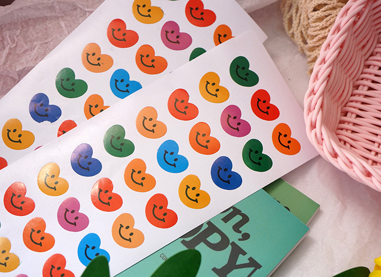 Colorful Smile Heart Diy Scrapbook Album Diary Tag Decorative Sticker display picture 2