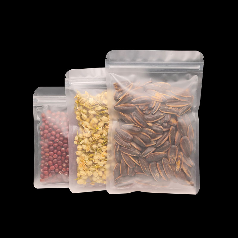 Wholesale Food-Grade Matte Sanding Bone Bags for Five Grains Flower Tea Three-Edge Sealed Packaging Zipper Bags Self-Sealing and Airtight