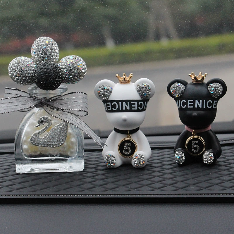 Креативное украшение автомобиля гипс Diamond Bear Автомобильные украшения интерьер автомобиля жестокий медведь ароматерапия Автомобильные украшения