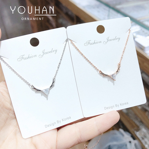 Gorgeous Zirconium Antler Everyday Style Creative New Clavicle Necklace for Girls Fashion Necklace for Girlfriend Gift