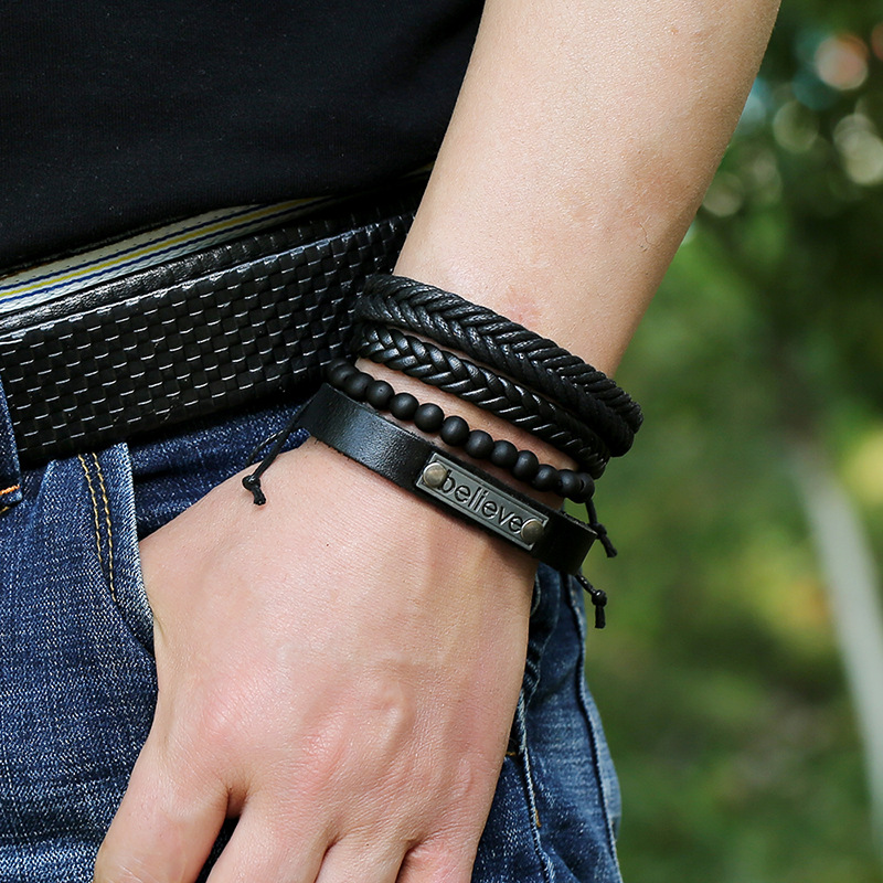 hand-woven vintage cowhide bracelet