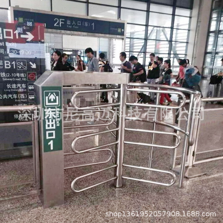 车站半高单向转闸 景区出入控制单向滚闸 高铁地铁出口单向转闸机