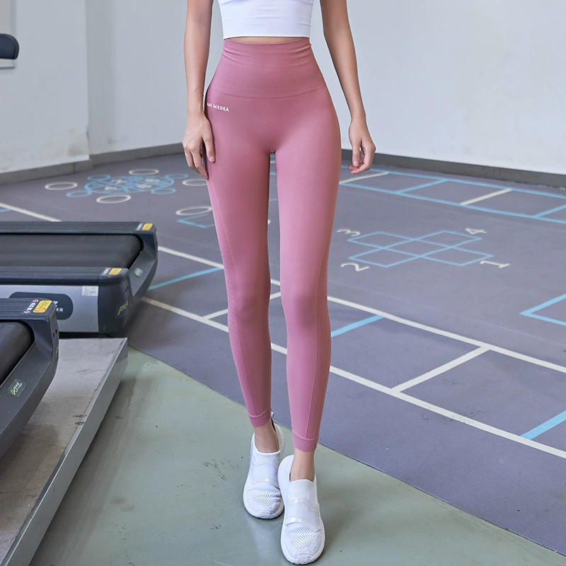 Без смущения Брюки для йоги с высокой талией Узкие брюки для живота с персиковыми бедрами Верхняя одежда Эластичные спортивные штаны для бега Осень