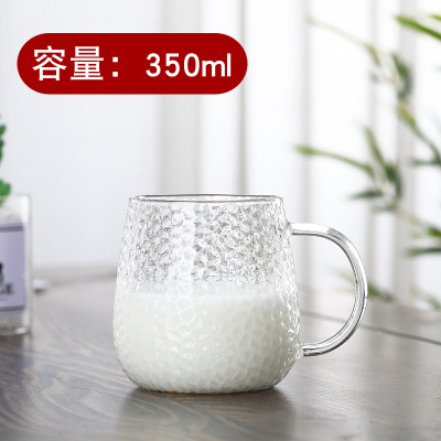 Taza de agua de vidrio de borosilicato lindo simple taza de setas mango de color con tapa de vidrio de oficina en casa taza de una sola capa