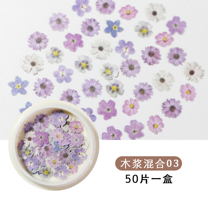 Princesa accesorios de uñas ins estilo color mezclado Año Nuevo Día de San Valentín flor Rosa parche de uñas pieza de pulpa de madera