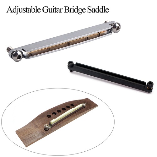 Folk guitar bridge adjustment and heightening tool (silver/black)