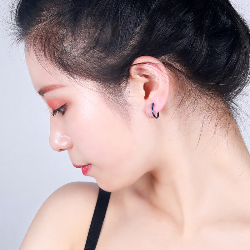 Supplying 13MM Hanging ring Ear hanging parts Plated Black Elastic force Ear clip Earrings Jewelry