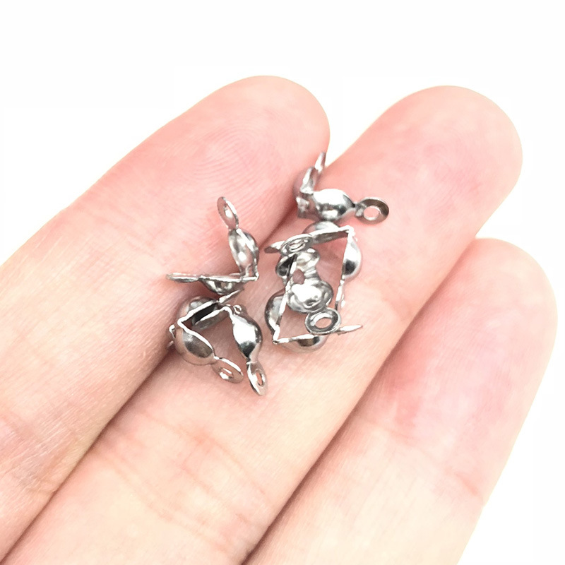 100 PCS/Package 4 * 8mm Hole 1~1.9mm Stainless Steel Solid Color Jewelry Buckle display picture 6