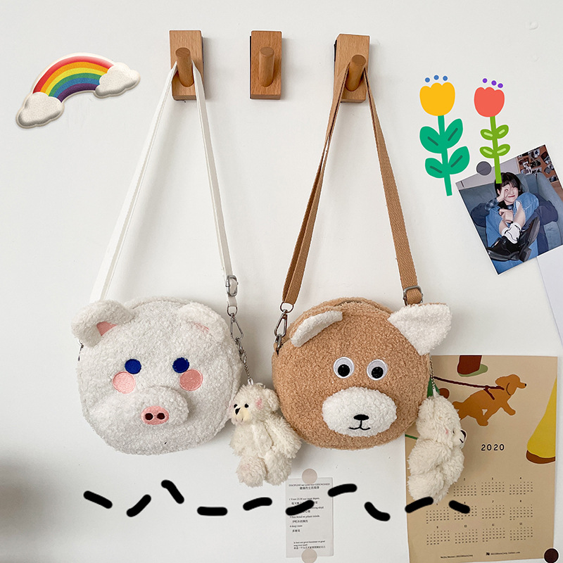 Cute Lamb Fur Bear Puppy Soft Shoulder Small Bag display picture 95