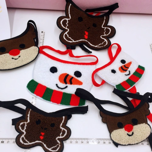 INS Южная Корея Рождество домашнее животное Слюна полотенце метод, чем медведь кошка нагрудник тканые аксессуары для маленьких собак оптом