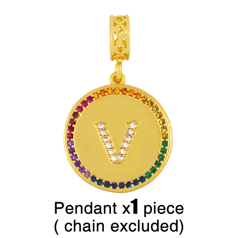 Vente Chaude Mode Plaque Ronde 26 Lettres Pendentif Collier En Gros display picture 12