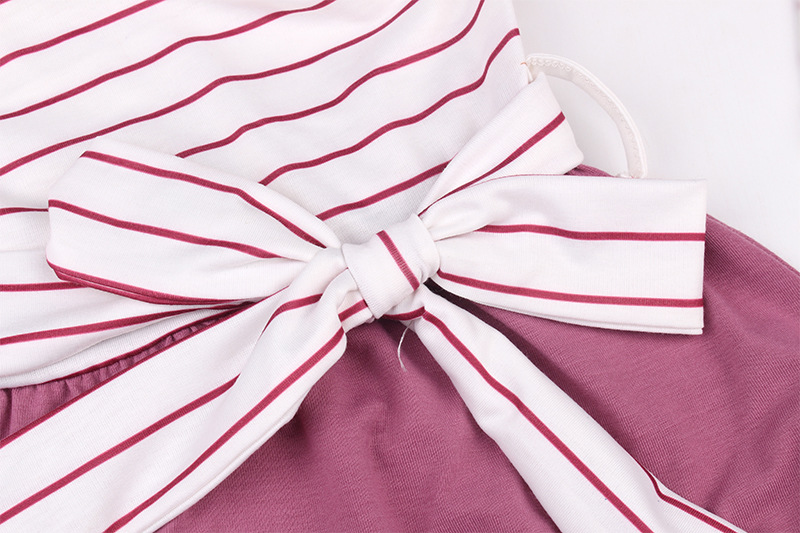  striped long-sleeved stitching lace casual irregular dress   NSKX19829